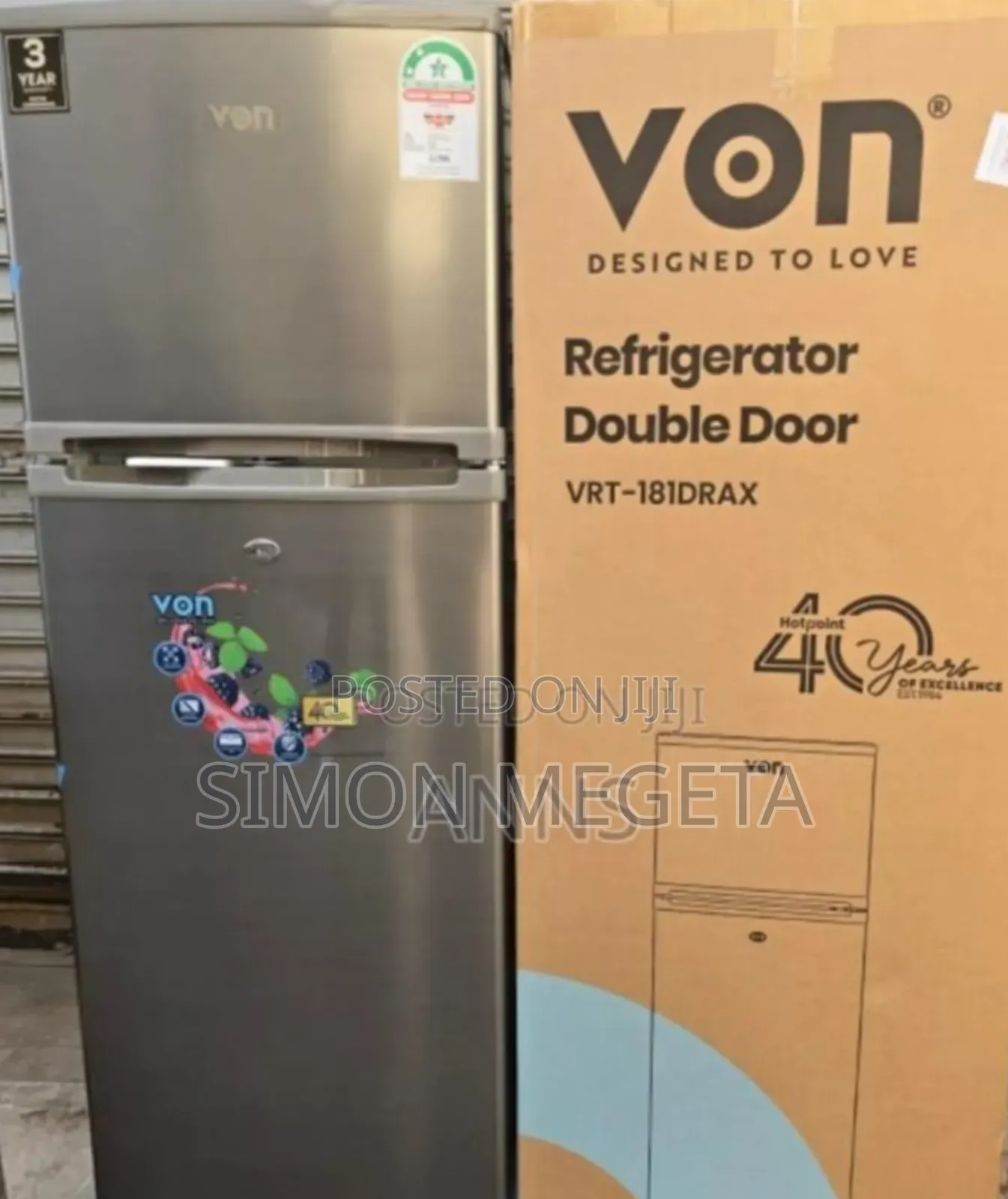 Von 181litres Fridge Double Door