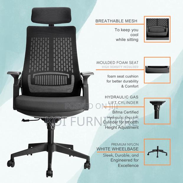 Office Chair : Lamar High-Back Ergonomic Office Chair, - thumbnail 9