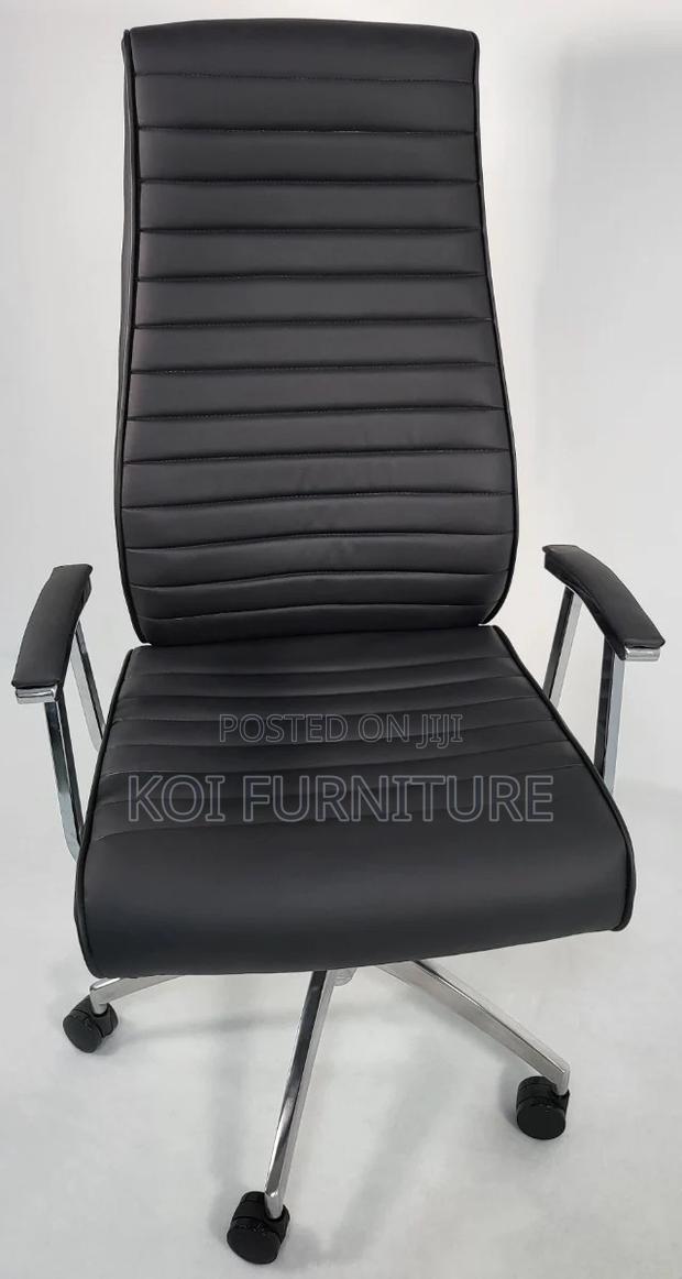 Office Chair : Modern High-Back Black Leather Executive Office Chair, - thumbnail 4