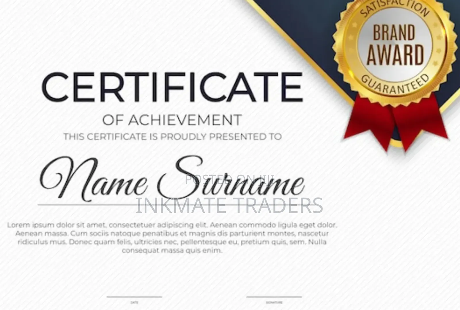 Event Award Certificates