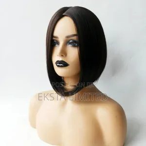 Short Bob Hair Black Wigs 12 Inch + Wig Cap