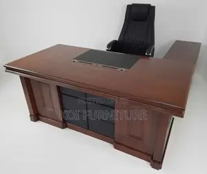 Office Desk : 1.6m Modern L-Shaped Executive Office Desk