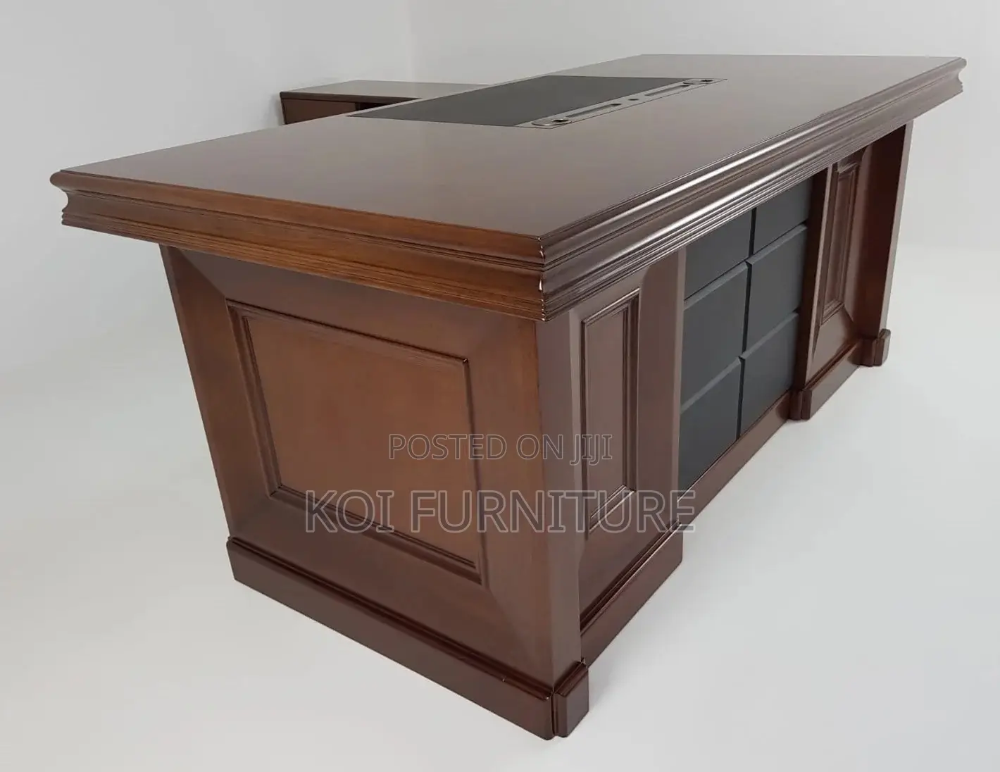 Office Desk : 1.6m Modern L-Shaped Executive Office Desk