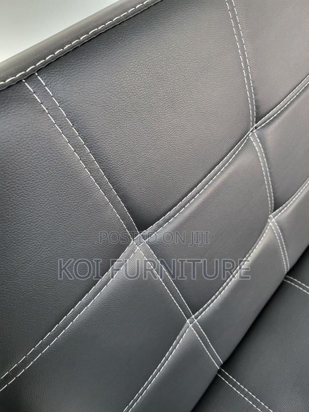Office Sofa : 5-Seater Black Leather Office Lounge Sofa - thumbnail 8