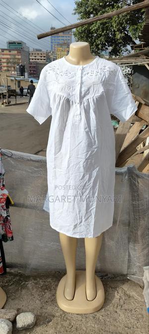 White Cotton Night Dress - thumbnail 2