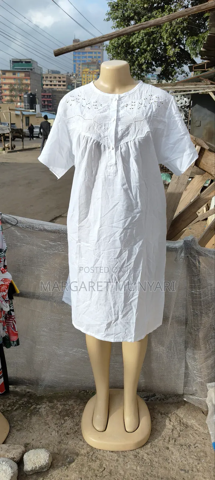 White Cotton Night Dress