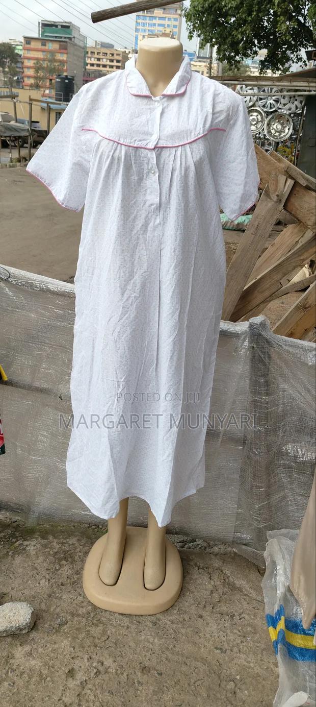 White Cotton Night Dress - thumbnail 3