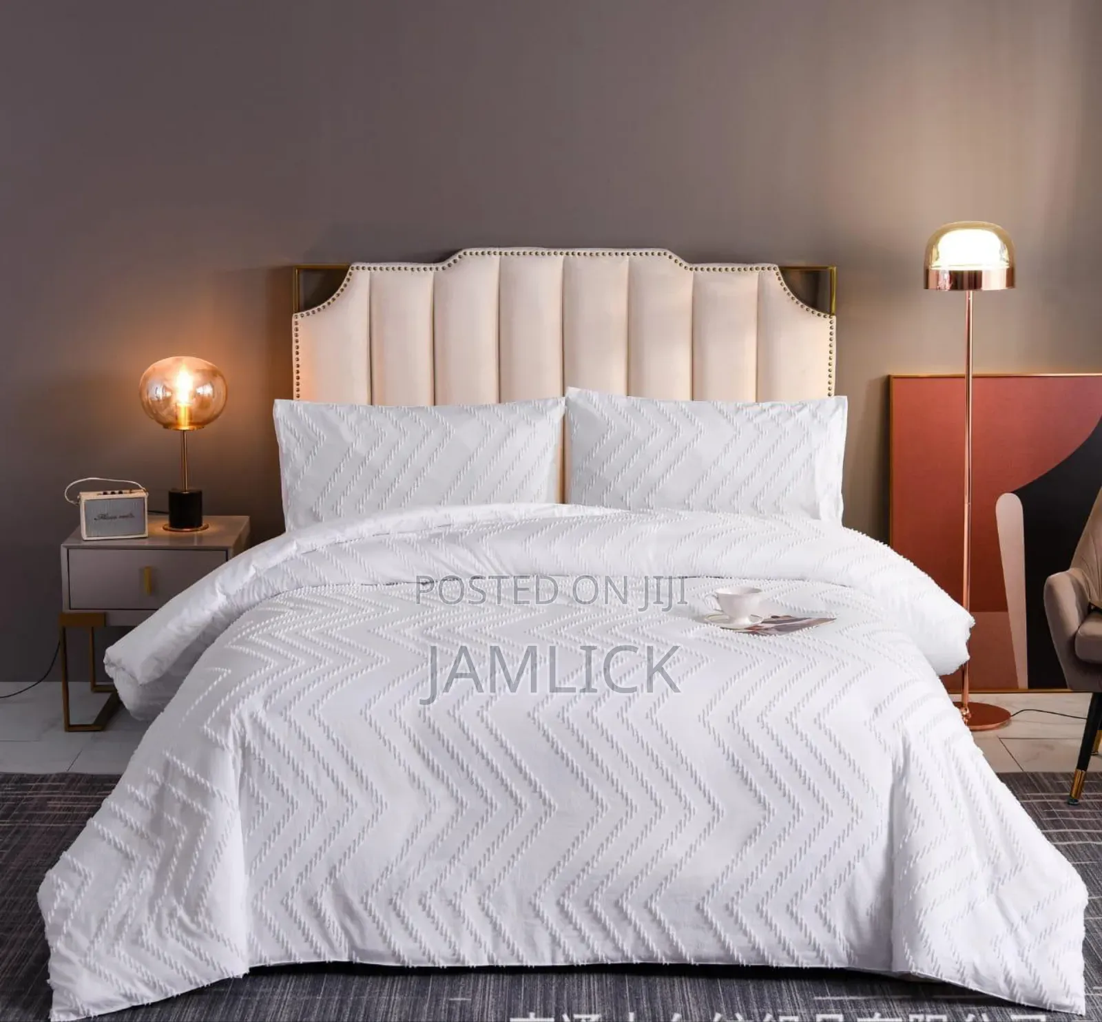 Wave Luxury Tufted Duvet Cover Set With Bedsheet - Cl