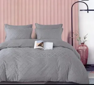 Boxed Patterned Luxury Tufted Duvet Cover Set With Bedsheet - Cl