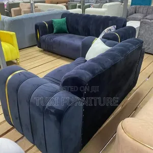 Back Permanent Sofa With Golden