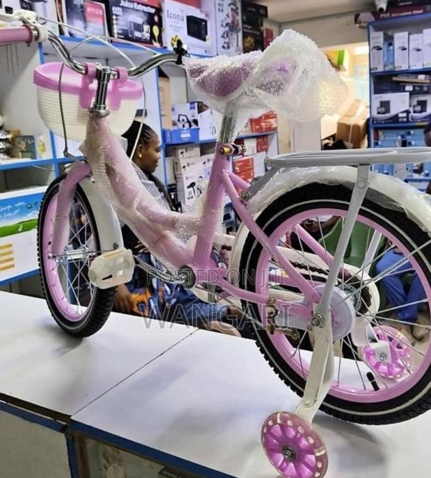 Pink Size 20 Kids Bicycle With Wheels Trainer