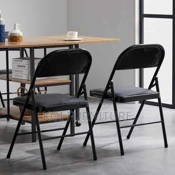 Office Chair : Black Foldable Office and Dining Chair - thumbnail 4
