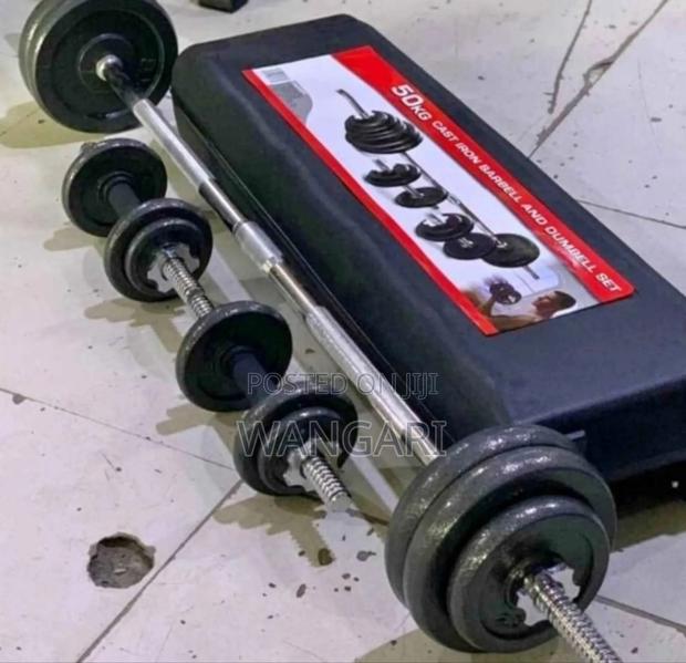 Assembled Black 50 KGS Dumbbells Set