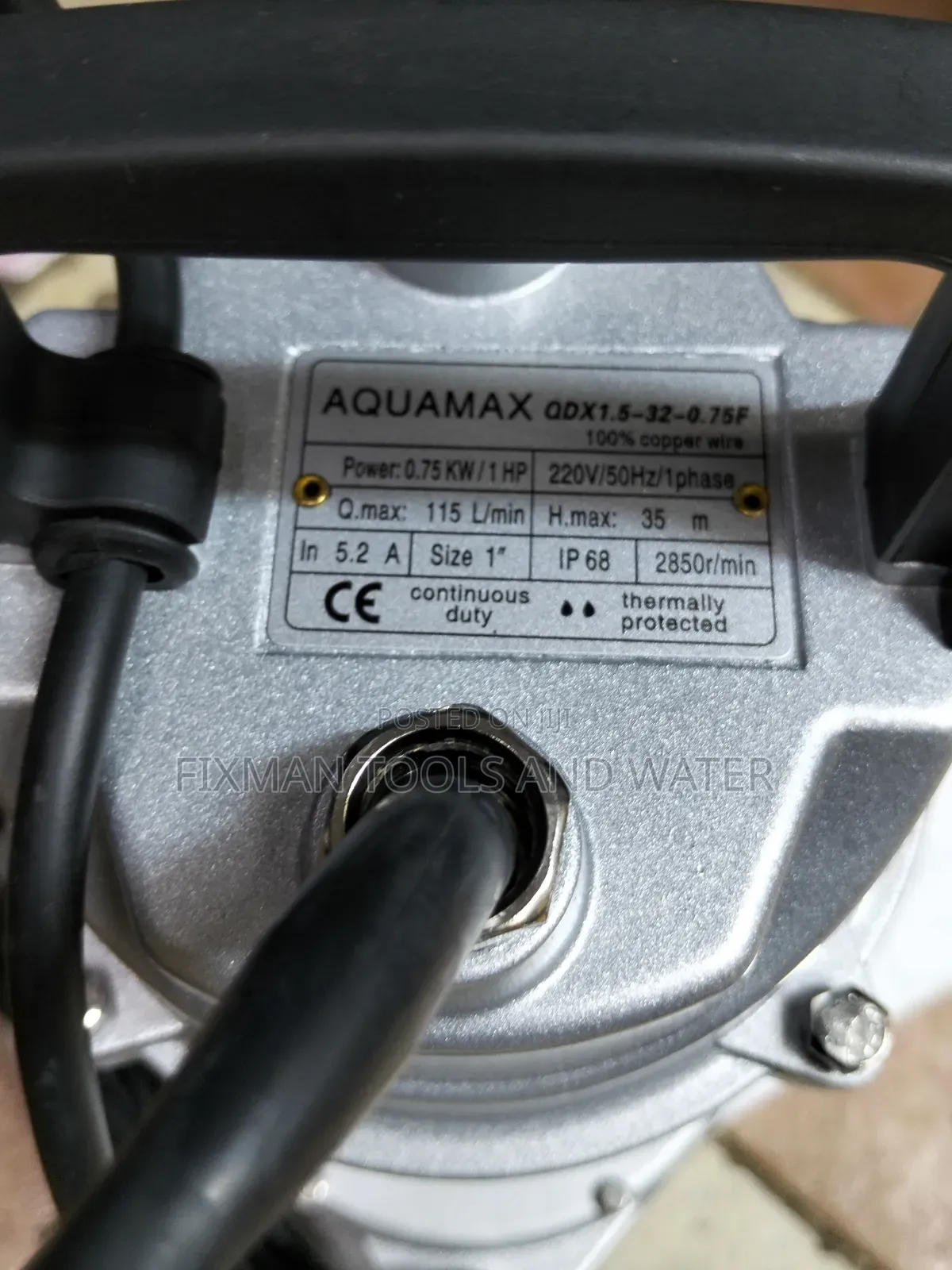 Apartments Supply Aquamax Water Pump 1 Hp 35m Height 115l/Min