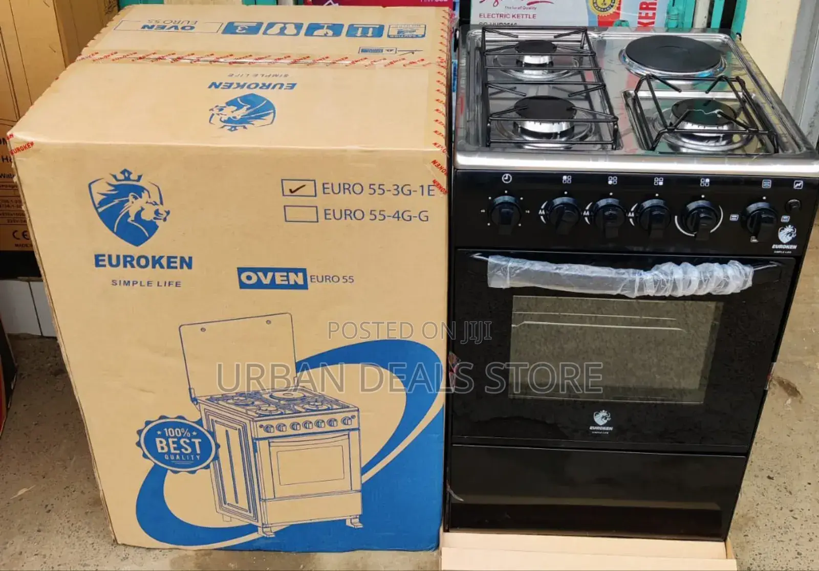 50×55 Euroken 3+1 Standing Cooker With Electric Oven