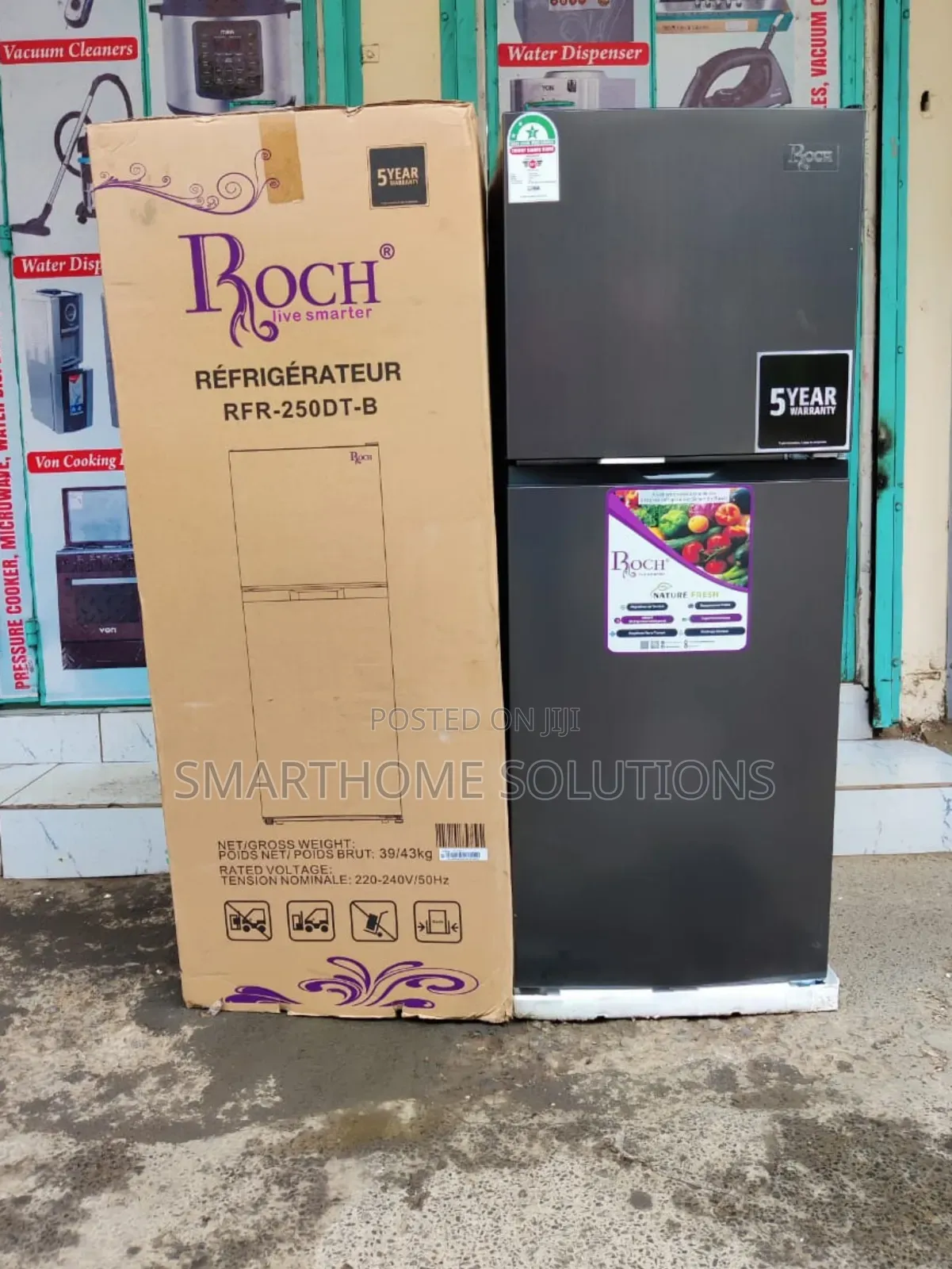 Roch Rfr-250-dt-b 197l Double Door No Frost Refrigerator