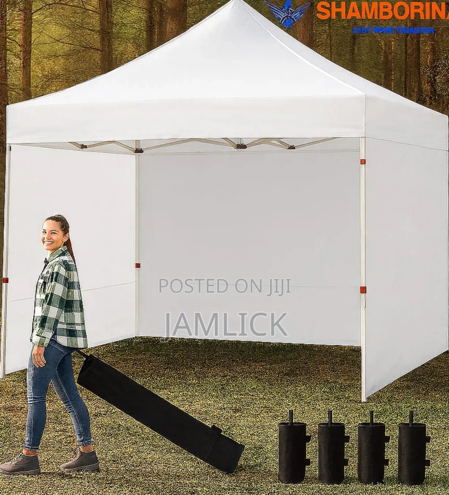 White Heavy Duty Gazebo Tent With Sandbags - Sh