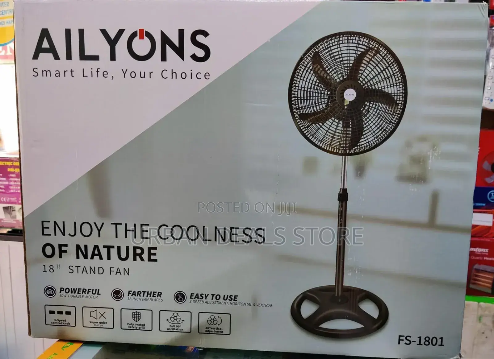 Ailyons 18 Inches Standing Fan 
2 Pieces in Box