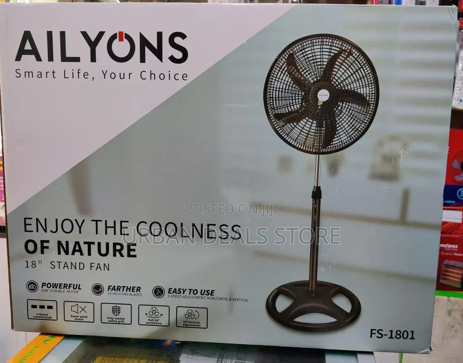 Ailyons 18 Inches Standing Fan 2 PCS in Box