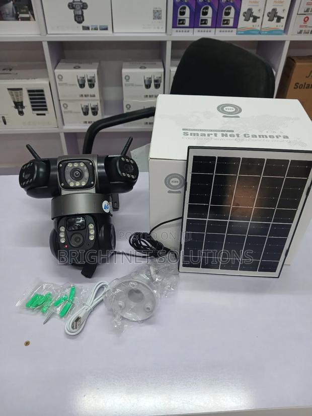 3 Lens 4g Solar CCTV Camera