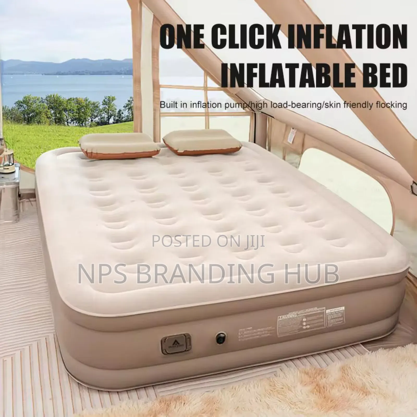 Inflatable Queen Size Airbed Mattress With In Built Pump 200*152*38 Cm