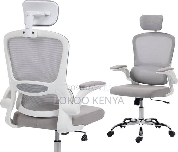 Office Chair; Grey High Back Orthopedic Computer Office Chair - thumbnail 6