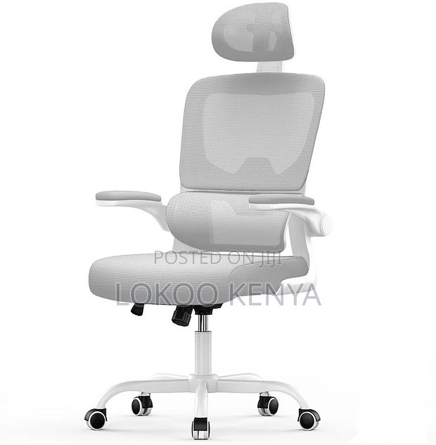 Office Chair; Grey High Back Orthopedic Computer Office Chair - thumbnail 8