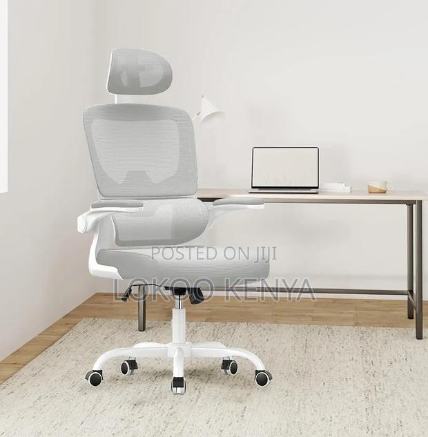 Office Chair; Grey High Back Orthopedic Computer Office Chair - thumbnail 10