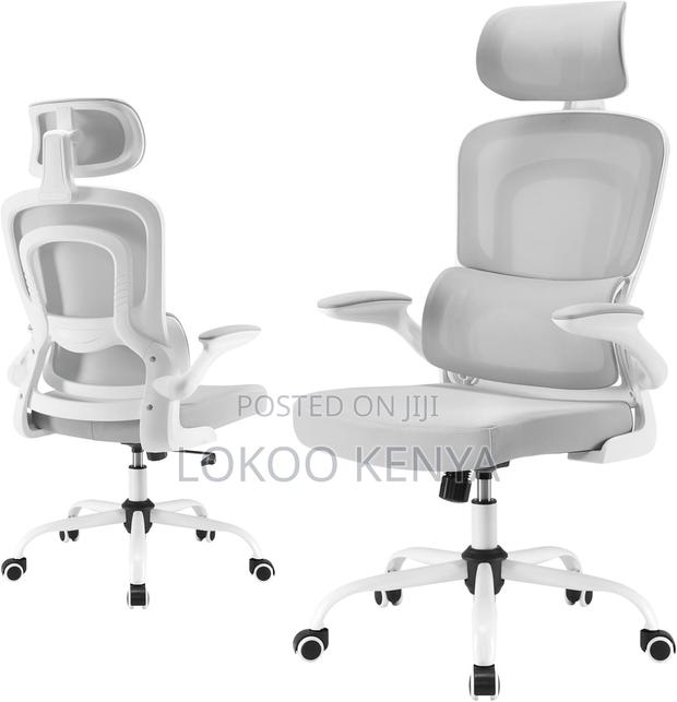 Office Chair; Grey High Back Orthopedic Computer Office Chair - thumbnail 11
