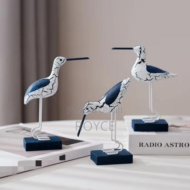 3pcs Wooden Seagull Figurine Decor