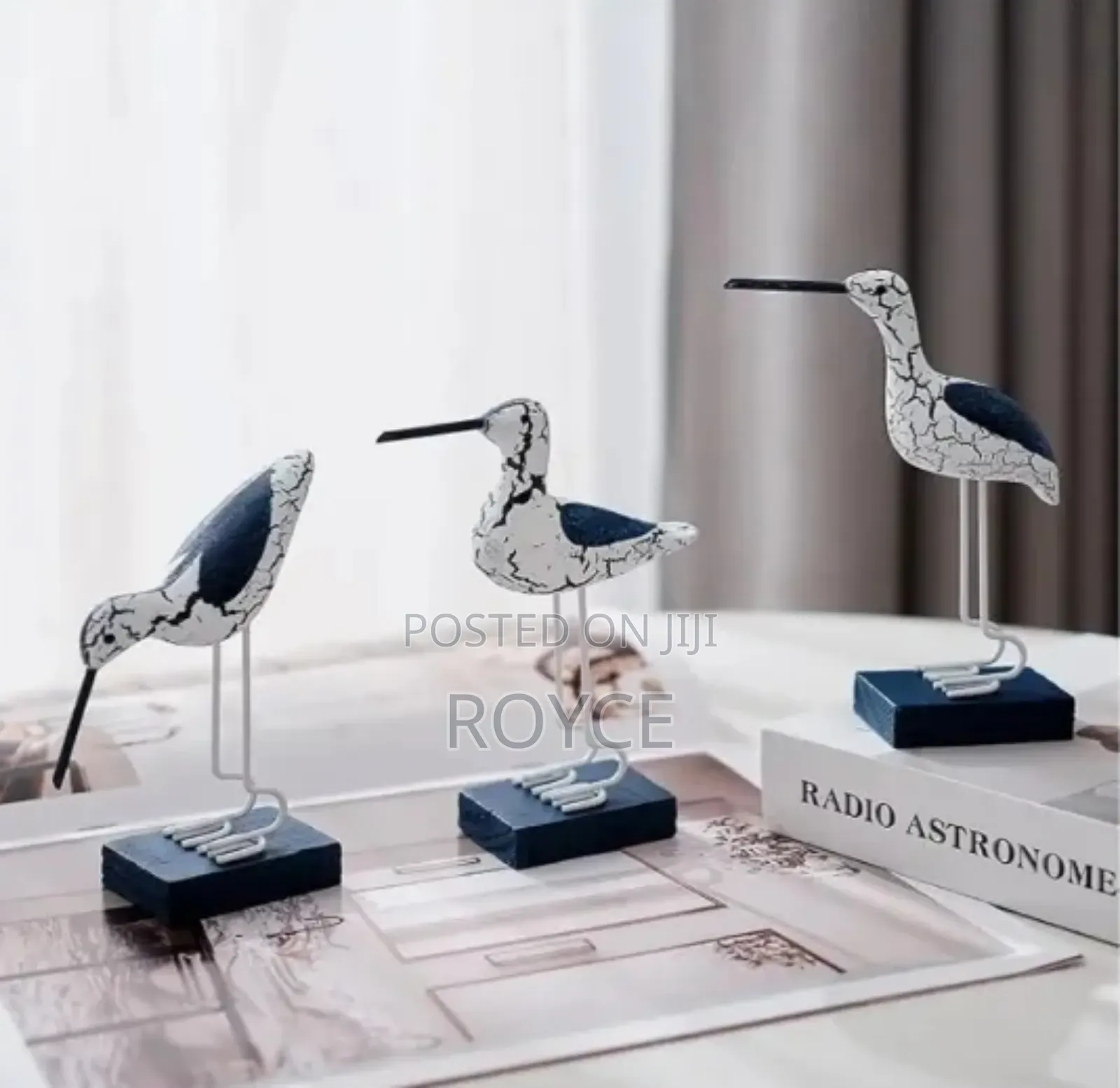 3pcs Wooden Seagull Figurine Decor