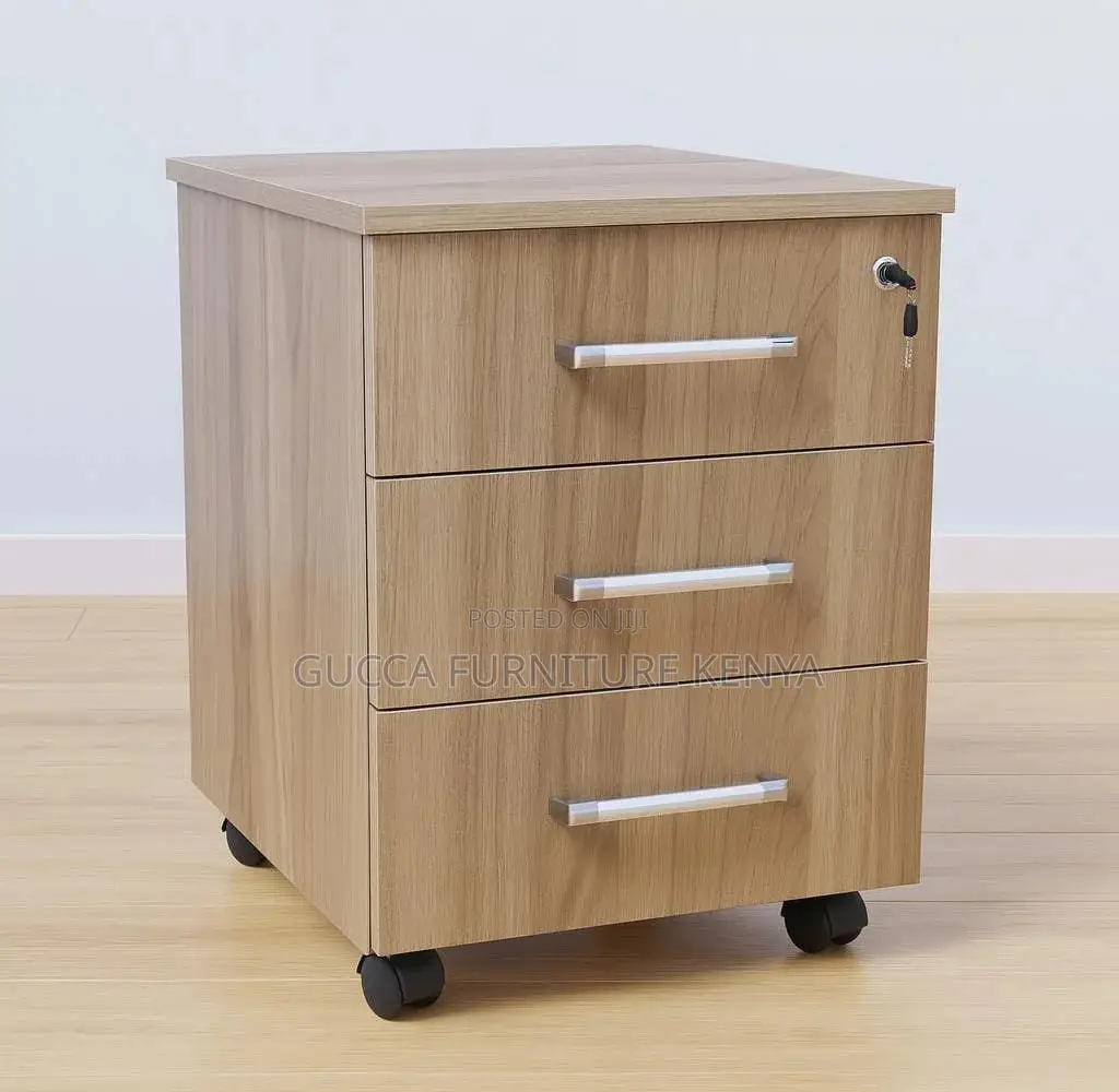 3-drawer's Wooden Pedestal Office File Cabinet
