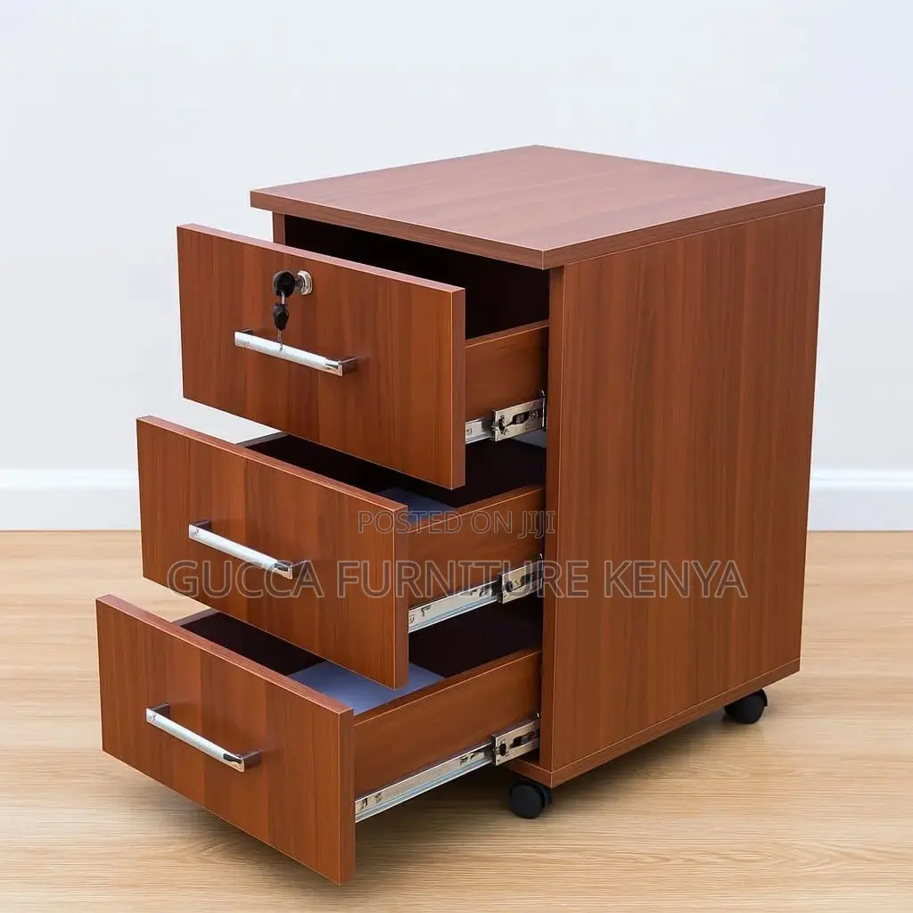 3-drawer's Wooden Pedestal Office File Cabinet