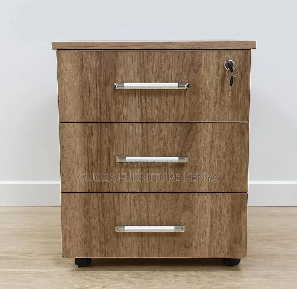 3-drawer's Wooden Pedestal Office File Cabinet