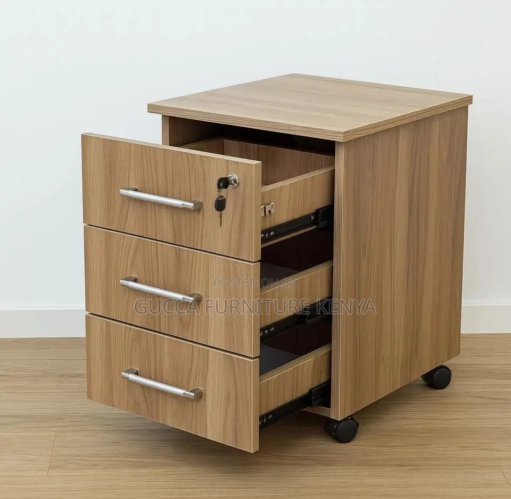 3-drawer's Wooden Pedestal Office File Cabinet