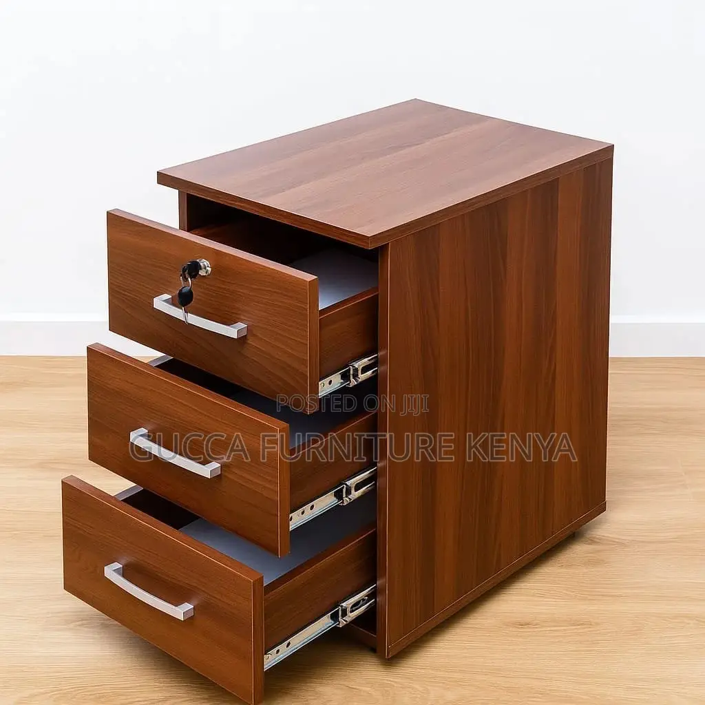 3-drawer's Wooden Pedestal Office File Cabinet