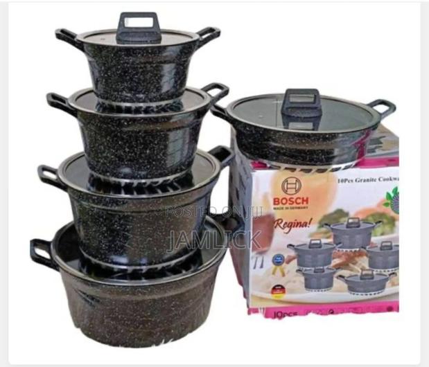 Black Bosch 10pcs Cookware Set Black Bosch 10pc Cookware - Jf - main view