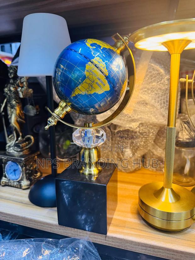 World Globe Marble Base Luxury Home/Office Decor Ornament Gift Hp - thumbnail 3