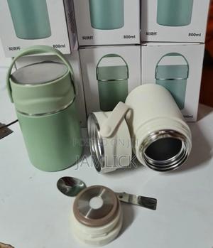 800ml Food Flask With Built-in Spoon - Jf - thumbnail 2