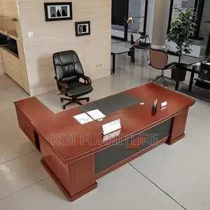 Office Desk : 1.8m Modern L-Shaped Executive Office Desk