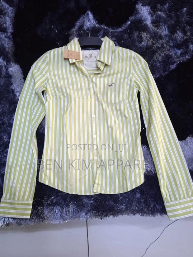 Light Green Stripes Hollister Girls Top Small Size