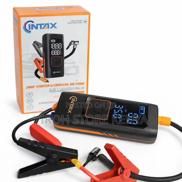 Portable Car Jump Starter Pump Torch And Powerbank All In One