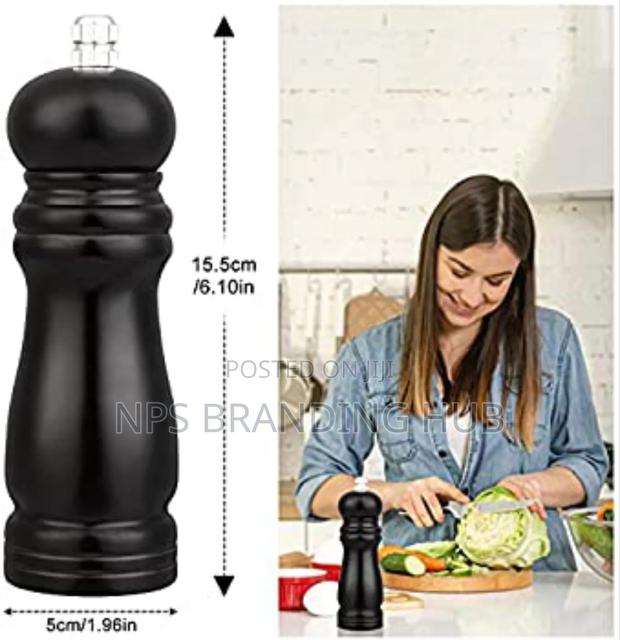 6 Inch Wood Pepper Grinder Mill Adjustable Stainless Steel Grinder Hbc - thumbnail 4