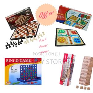 4 in 1 Medium Size Board Games Chess, Ludo,Bingo and Jenga Blocks - main view