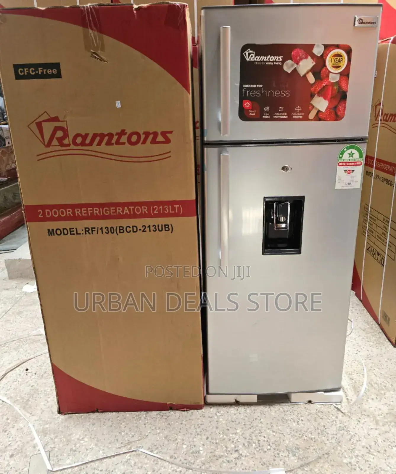 Ramtons Rf/130- 213l 2 Door Direct Cool Fridge+ Dispenser