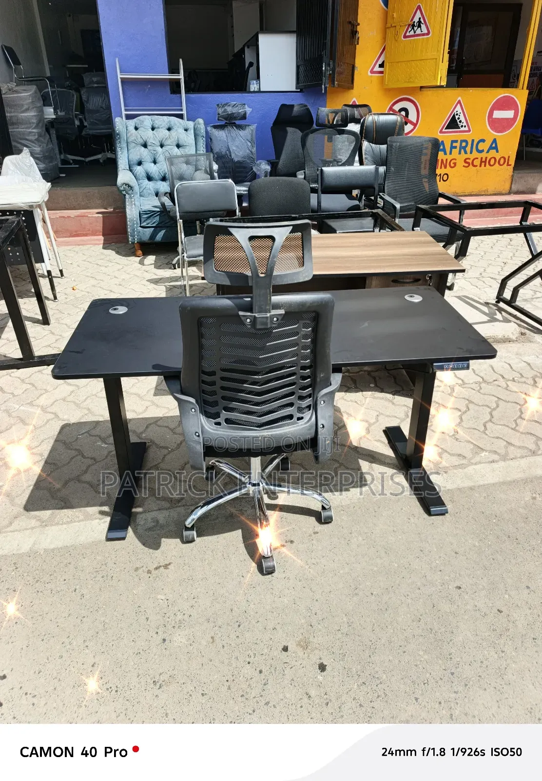 Imported Modern Motorists Height Adjustable Desk + Headrest Chair