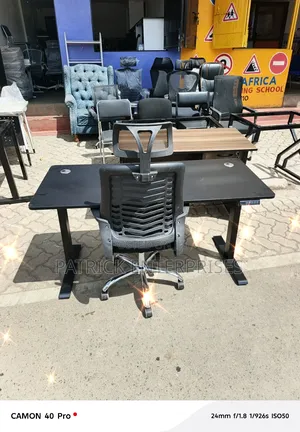 Imported Modern Motorists Height Adjustable Desk + Headrest Chair