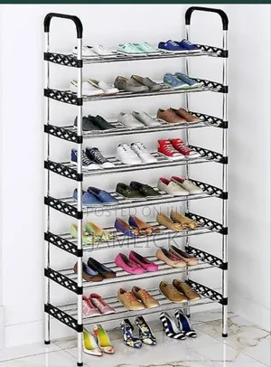 Black 8-Layer Shoe Rack –Jf