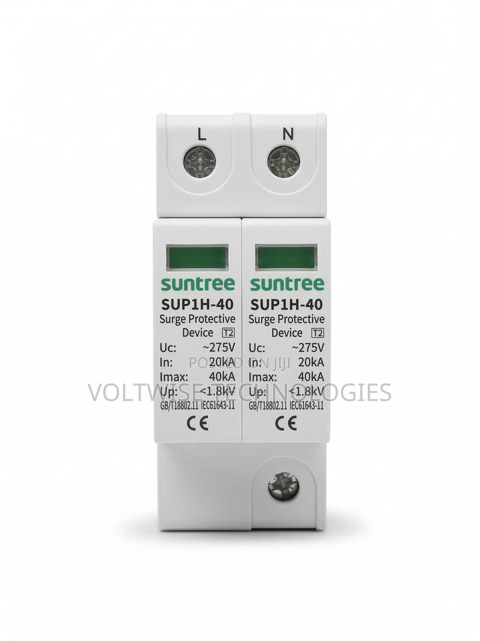 Suntree 275v Ac 2-Pole Surge Protective Device (Spd) - Sup1h-40 T2