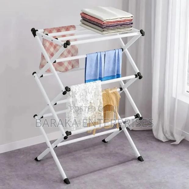 *Simple Retractable Drying Rack Drying Clothes Rack Three-Layer - thumbnail 2